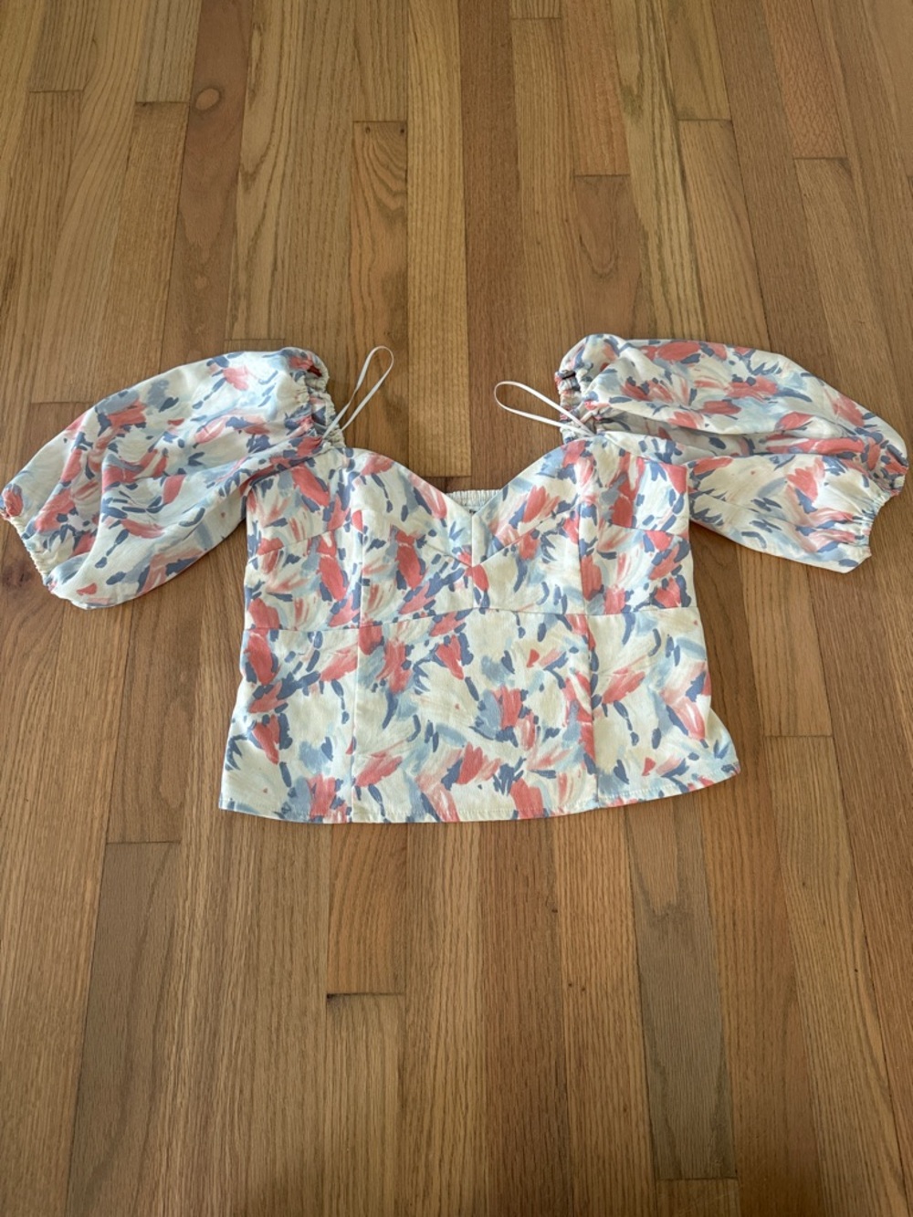 Abercrombie & Fitch Corset Puff Sleeve Top